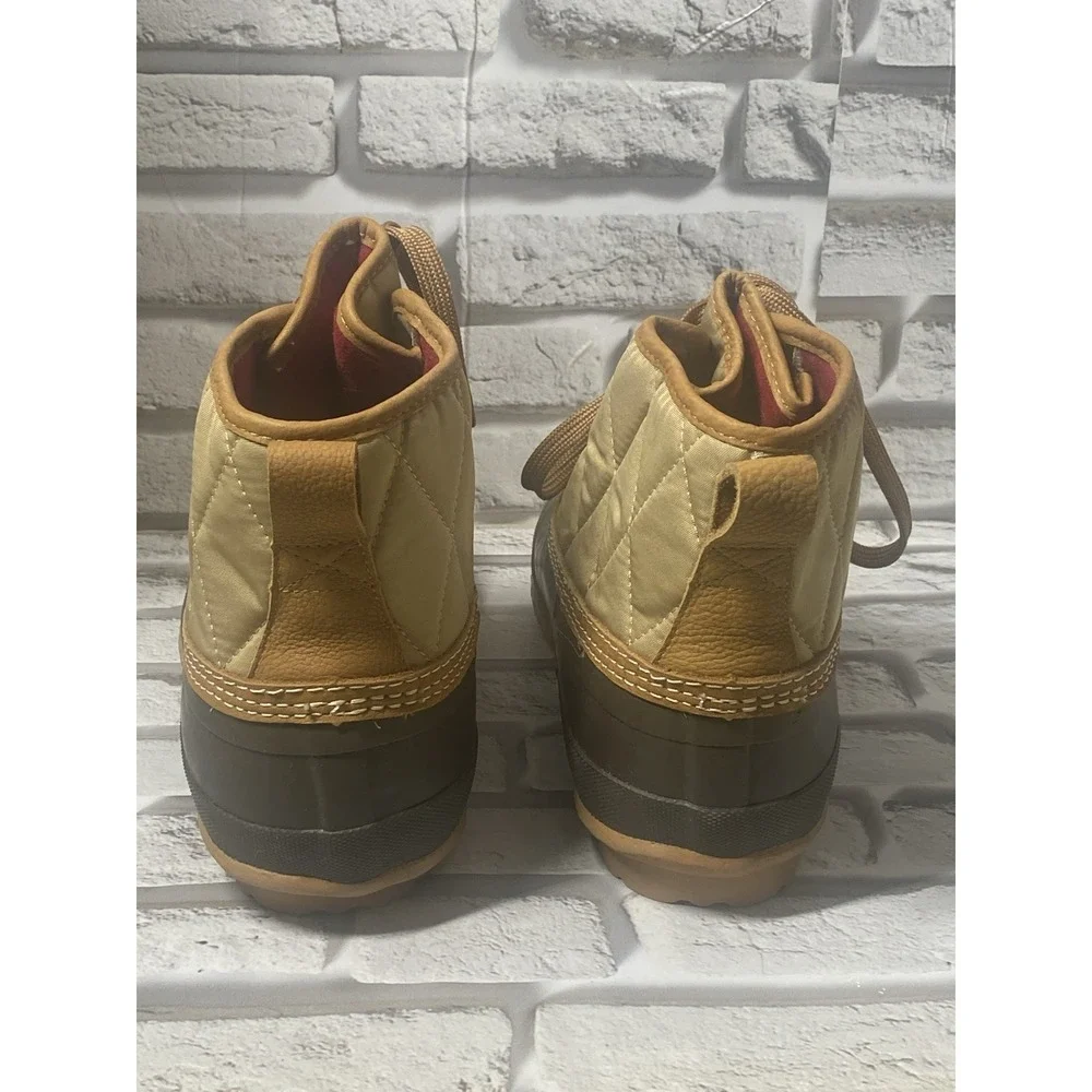 J. Crew Heritage Duck Boots in Quilted Nylon Khaki Loden Multi Lace‎ Up Shoes 10